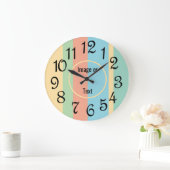 Personalized Striped Clock Grote Klok (Huis)