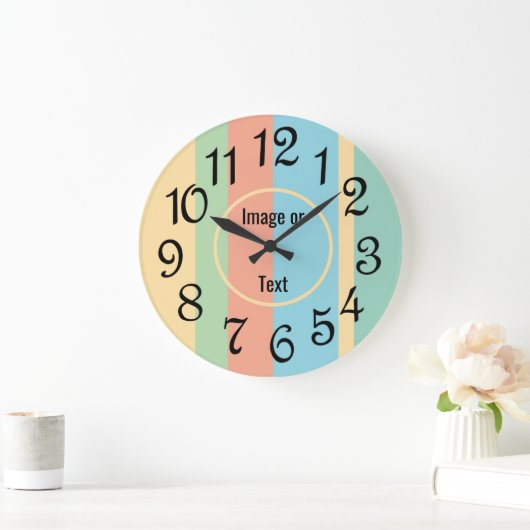 Personalized Striped Clock Grote Klok (Huis)