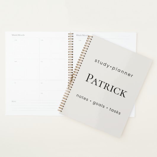 Personalized Study Planner Aesthetic StudentWeekly (Devant avec enveloppe)