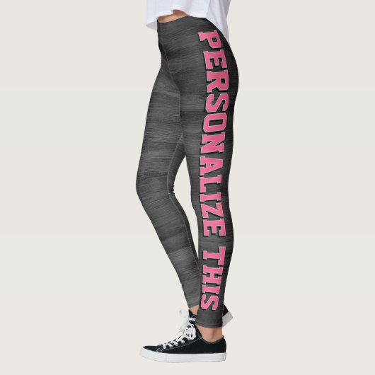 Personalized Style - Gray Textured & Chic Pink  Leggings (Links)