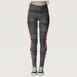 Personalized Style - Gray Textured & Chic Pink  Leggings
