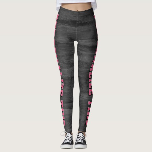 Personalized Style - Gray Textured & Chic Pink  Leggings (Voorkant)