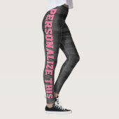Personalized Style - Gray Textured & Chic Pink  Leggings (Rechts)