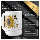 Personalized Sunflower Be the Sunshine Ceramic Mug