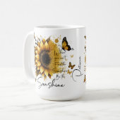 Personalized Sunflower Be the Sunshine Ceramic Mug (Devant gauche)