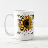 Personalized Sunflower Be the Sunshine Ceramic Mug Koffiemok (Links)