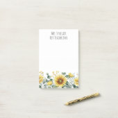Personalized Sunflower Flower Teacher Appreciation Post-it® Notes (Op bureau)