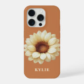 Personalized Sunflower Name Terra Cotta Phone Case (Verso)