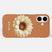 Personalized Sunflower Name Terra Cotta Phone Case (Achterkant (horizontaal))