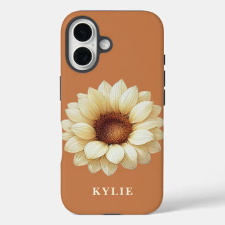 Personalized Sunflower Name Terra Cotta Phone Case