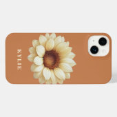 Personalized Sunflower Name Terra Cotta Phone Case (Verso Horizontal)