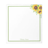 Personalized Sunflower Notepad Notitieblok (Voorkant)