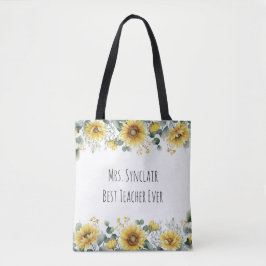 Personalized Sunflower Teacher Thank You Draagtas