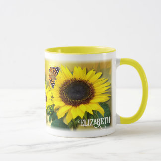 Personalized Sunflowers and Butterflies Mok