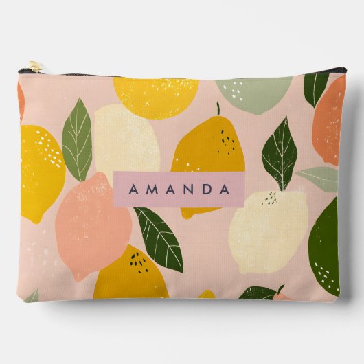 Personalized Sunny Lemon Grove on Soft Blush Etui (Voorkant)