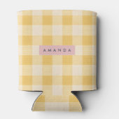 Personalized Sunny Yellow Gingham Plaid  Blikjeskoeler (Achterkant)