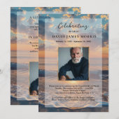 Personalized Sunset Funeral Invitation Kaart (Voorkant / Achterkant)