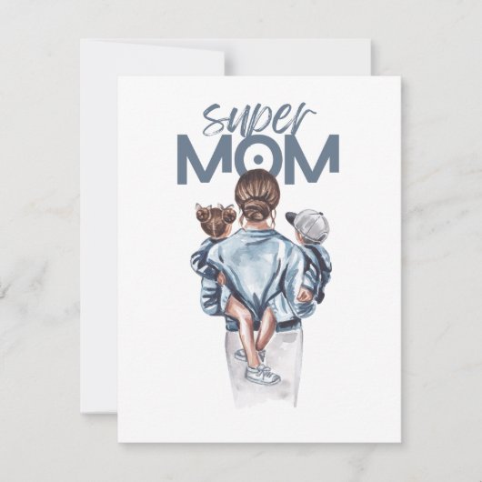 Personalized Super Mom with Son and Daughter Gift  (Voorkant)