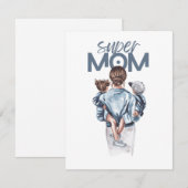 Personalized Super Mom with Son and Daughter Gift  (Voorkant / Achterkant)