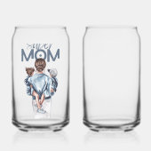 Personalized Super Mom with Son and Daughter Gift Blikvorm Glas (Achterkant)