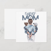 Personalized Super Mom with Son and Daughter Gift  Kaart (Voorkant / Achterkant)