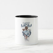 Personalized Super Mom with Son and Daughter Gift Mok (Midden)