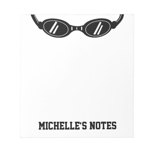 Personalized swimming goggles writing notepads notitieblok (Voorkant)