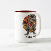 Personalized T-Rex dinosaur Tweekleurige Koffiemok (Voorkant rechts)