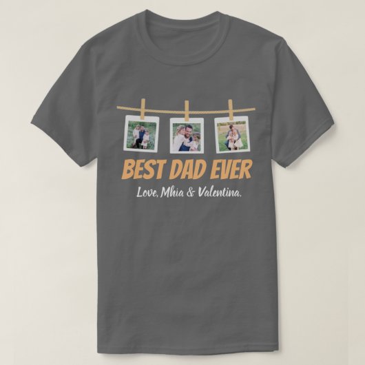 Personalized T-shirt for dad with family photos (Design voorkant)