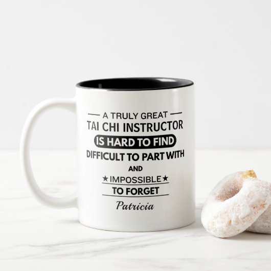 Personalized Tai Chi Instructor Tweekleurige Koffiemok (Met donut)