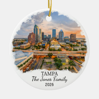 Personalized Tampa Ornament, Custom Florida Keramisch Ornament