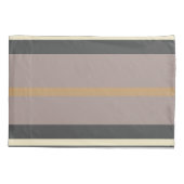 Personalized Taupe Gold Stripe Modern Neutral Chic Kussensloop (Achterkant)