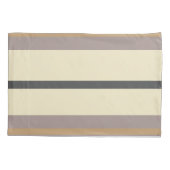 Personalized Taupe Gold Stripe Modern Neutral Chic Kussensloop (Achterkant)