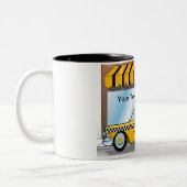 Personalized Taxi Cab Driver Two-Tone Coffee Mug (Gauche)