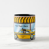 Personalized Taxi Cab Driver Two-Tone Coffee Mug (Centre)