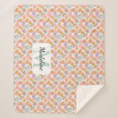 Personalized Tea & Baker Monogram Sherpa Blanket Deken (Voorkant)