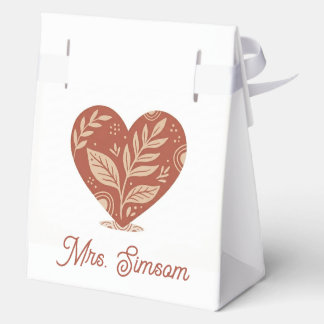 Personalized Teacher Favor Boxes – Red Heart Bedankdoosjes