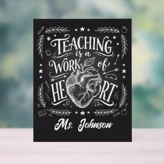 Personalized Teacher Gift Poster – Classroom Decor (Neutre)