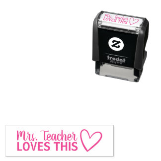 Personalized Teacher LOVES This Stamp Zelfinktende Stempel