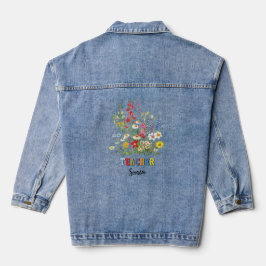 Personalized teacher name, custom teacher name denim jacket