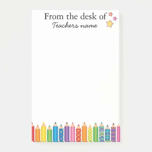 Personalized Teacher Notepad From the Desk of Post-it® Notes (Voorkant)