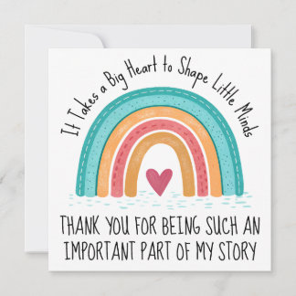 Personalized Teacher Thank You Card Rainbow Design Feestdagenkaart