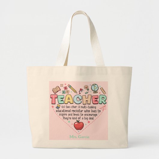 Personalized Teacher Tote Bag (Devant)