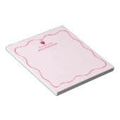 Personalized Teacher's Name Heart Apple Valentine Notitieblok (Schuin)