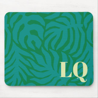 Personalized Teal Palm Leaf Pattern Mouse Pad Muismat