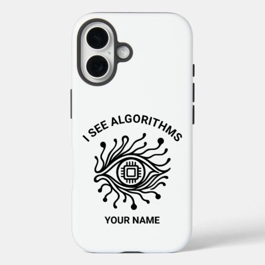 Personalized Tech iPhone Case with Custom Text (Achterkant)