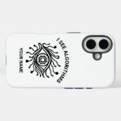 Personalized Tech iPhone Case with Custom Text (Achterkant (horizontaal))