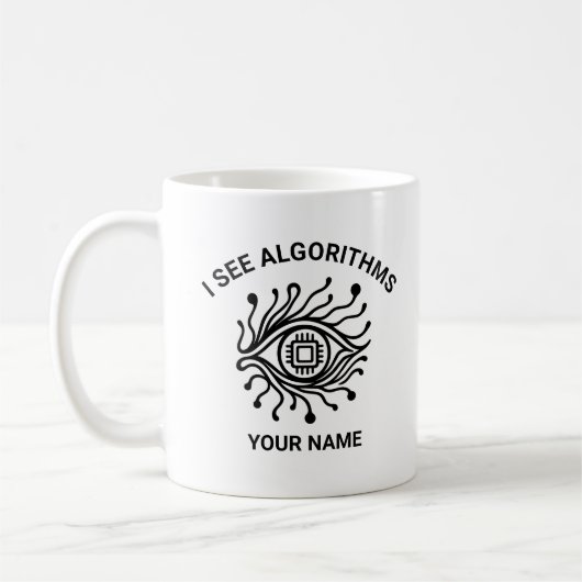 Personalized Tech Mug with Custom Text Koffiemok (Links)
