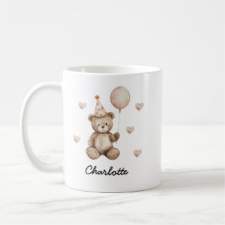 Personalized Teddy Bear Birthday Baby Mug  Koffiemok