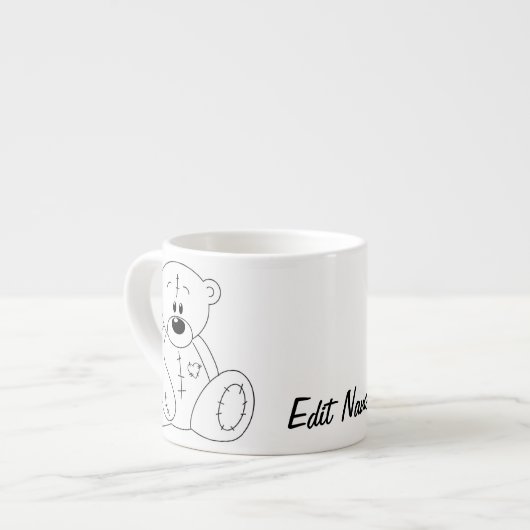 Personalized Teddy Bear Coffee Cup Espresso Kop (Voorkant links)